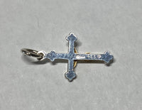 Sterling Silver and 14 Karat Yellow Gold Small Crucifix Pendant (Available with or without Chain)