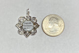 Sterling Silver Enameled Sacred Heart of Jesus "Sagrado Corazon" Filigree Medal