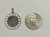 Sterling Silver and 14 Karat Yellow Gold Ecce Homo "Gran Poder de Jesus" Filigree Scalloped Medal