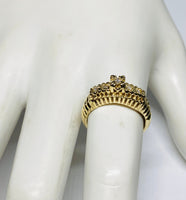 Vintage NOS 1960's 14 Karat Yellow Gold and Genuine Diamond Ladies Wedding Ring