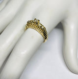 Vintage NOS 1960's 14 Karat Yellow Gold and Genuine Diamond Ladies Wedding Ring