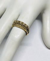 Vintage NOS 1960's 14 Karat Yellow Gold and 1/10ct Genuine Diamond Ladies Wedding Band