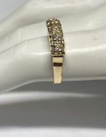 Vintage NOS 1960's 14 Karat Yellow Gold and 1/10ct Genuine Diamond Ladies Wedding Band