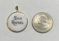 Vintage NOS 1970's 10K Enameled Saint Raphael "San Rafael" 23.7mm Round Medal