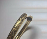 Vintage NOS Andreas Daub German Made Gold Filled Engraved 8mm Tubular Bangle