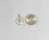 Vintage NOS 10K Yellow Gold Enameled Saint Ann 12.8mm Round Medal