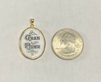 Vintage NOS 10K Yellow Gold Enameled Ecce Homo "Gran Poder de Jesus" 25mm x 20mm Oval Medal