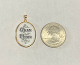 Vintage NOS 10K Yellow Gold Enameled Ecce Homo "Gran Poder de Jesus" 25mm x 20mm Oval Medal