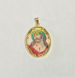 Vintage NOS 10K Yellow Gold Enameled Ecce Homo "Gran Poder de Jesus" 25mm x 20mm Oval Medal