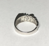 Sterling Silver Genuine 0.12 ctw Diamond Man's Nugget Ring