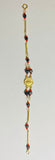 14 Karat Yellow Gold Genuine Azabache Jet-Coral Our Lady of Guadalupe Medal 7" Curb Bracelet