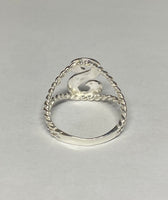 Sterling Silver 925 Script Initial Rope Design Ring (All Letters Available)