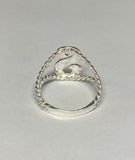 Sterling Silver 925 Script Initial Rope Design Ring (All Letters Available)