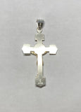 Sterling Silver and 14 Karat Yellow Gold Crucifix Large INRI Pendant