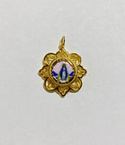 18K Gold-plated Sterling Silver Enameled Miraculous Virgin Mary "Milagrosa" Filigree Medal