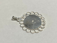 Sterling Silver and 14 Karat Yellow Gold Miraculous Virgin Mary "Milagrosa" Filigree Scalloped Medal