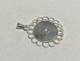 Sterling Silver and 14 Karat Yellow Gold Miraculous Virgin Mary "Milagrosa" Filigree Scalloped Medal