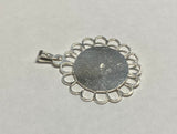 Sterling Silver and 14 Karat Yellow Gold Ecce Homo "Gran Poder de Jesus" Filigree Scalloped Medal