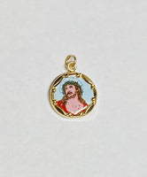 Vintage NOS 10K Yellow Gold Enameled Ecce Homo "Gran Poder de Jesus" 12.8mm Medal