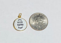 Vintage NOS 10K Yellow Gold Enameled Ecce Homo "Gran Poder de Jesus" 12.8mm Medal