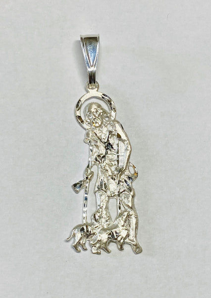 Sterling Silver Saint Lazarus "San Lazaro" Pendant