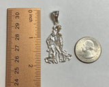 Sterling Silver Saint Lazarus "San Lazaro" Polished Pendant