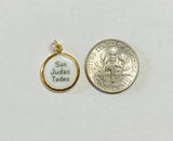 Vintage NOS 10K Yellow Gold Enameled Saint Jude "San Judas Tadeo" 12.8mm Medal