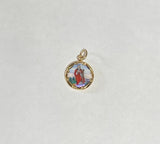 Vintage NOS 10K Yellow Gold Enameled Saint Jude "San Judas Tadeo" 12.8mm Medal