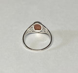 Sterling Silver Oval 8mm x 6mm Brown Goldstone "Venturina" Dainty Filigree Ladies Ring