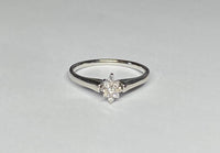 Vintage NOS 1960's Sterling Silver Genuine .20 Carat TW Diamond Petite Solitaire Marquise Shape Cluster Ring