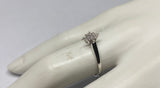 Vintage NOS 1960's Sterling Silver Genuine .20 Carat TW Diamond Petite Solitaire Marquise Shape Cluster Ring