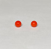 14 Karat Yellow Gold Filled 7mm Simulated Coral Stud Earrings