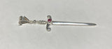 Sterling Silver Sword of St. Barbara "Espada de Santa Barbara" with Genuine Ruby Pendant