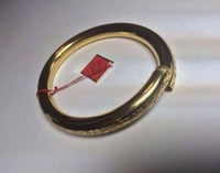 Vintage NOS Andreas Daub German Made Gold Filled Engraved 8mm Tubular Bangle