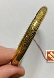 Vintage NOS Andreas Daub German Made Gold Filled Engraved 8mm Tubular Bangle