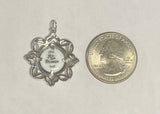 Sterling Silver Enameled Miraculous Virgin Mary "Milagrosa" Filigree Medal