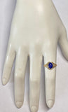 10K Yellow Gold Oval 8mm x 6mm Lapis Lazuli Dainty Filigree Ring