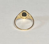 10K Yellow Gold Oval 8mm x 6mm Genuine Black Onyx Dainty Filigree Ring