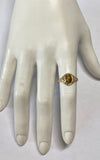 10K Yellow Gold Oval 8mm x 6mm Genuine Tiger's Eye Dainty Filigree Ring