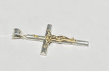 Sterling Silver & 14 Kt. Yellow Gold Crucifix Pendant