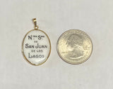 Vintage NOS 10K Ylw Gold Enameled Our Lady of San Juan de los Lagos 25mm x 20mm Oval Medal