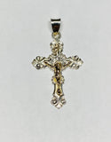 Sterling Silver & 14 Kt. Yellow Gold Crucifix INRI Pendant