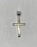 Sterling Silver & 14 Kt. Yellow Gold Cross Pendant (1.12")