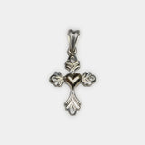 Sterling Silver & 14 Kt. Yellow Gold Cross with Heart Pendant (3 Styles)