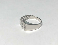 Sterling Silver Genuine 0.12 ctw Diamond Man's Nugget Ring