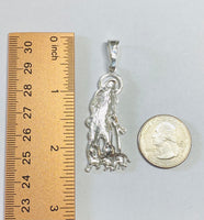 Sterling Silver Saint Lazarus "San Lazaro" Polished Pendant