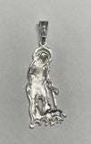 Sterling Silver Saint Lazarus "San Lazaro" Polished Pendant