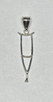 Sterling Silver Saint Lazarus Crutch "Muleta de San Lazaro" Amulet Pendant