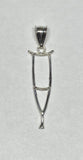 Sterling Silver Saint Lazarus Crutch "Muleta de San Lazaro" Amulet Pendant