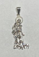 Sterling Silver Saint Lazarus "San Lazaro" Polished Pendant